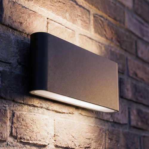 12W DuoLume vägglampa - IP65, svart, upp/ned, inomhus / utomhus, inkl. ljuskälla