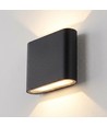 8W DuoLume vägglampa - Kvadrat, IP65, svart, upp/ner, inne/ute, inkl. ljuskälla
