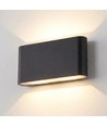 12W DuoLume vägglampa - Rektangel, IP65, svart, upp/ner, inne/ute, inkl. ljuskälla