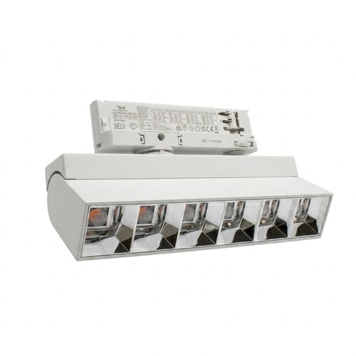 36W 3-fas RA92 LED-skena - 23,5 cm, vit, justerbar