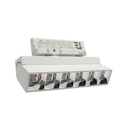 36W 3-fas RA92 LED-skena - 23,5 cm, vit, justerbar