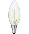 E14 2W dimbar LED-kronljuslampa - C35, filament, klart glas, 2500K