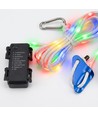 3m vitt rep med RGB-ljus - Med karbinhake, max 80kg belastning