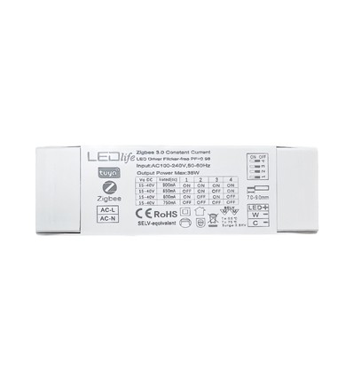 36W / 750-900mA CCT-driver för LED-panel - 15-40V, Zigbee, Hue-kompatibel, CCT-justerbar