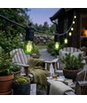 E27 1W LED klotlampa i grönt med kolfibertråd