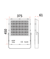 400W LED strålkastare - 170lm/W, P45° spridning, IP66, arbetslampa