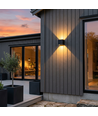 6-pack 6W CUBIC PRO vägglampa - IP65, svart, vidarekoppling, justerbar, fyrkantig, upp/ner, inne/ute, inkl. ljuskälla