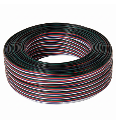 100m RGBW-kabel - 5x0,35mm², 12V-24V, för LED-strip