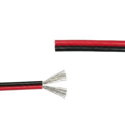 5m Kabel röd/svart - 2x0,35mm², 12-24V, för LED-strip