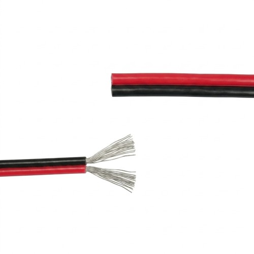 20m Kabel röd/svart - 2x0,35mm², 12V-24V, för LED-strip