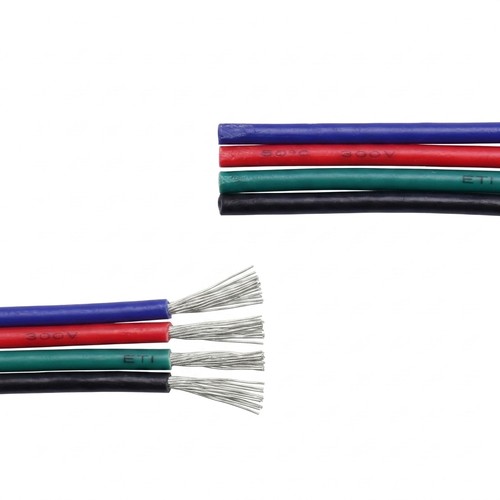 5m RGB-kabel - 4x0,35mm², 12-24V, för LED-strip