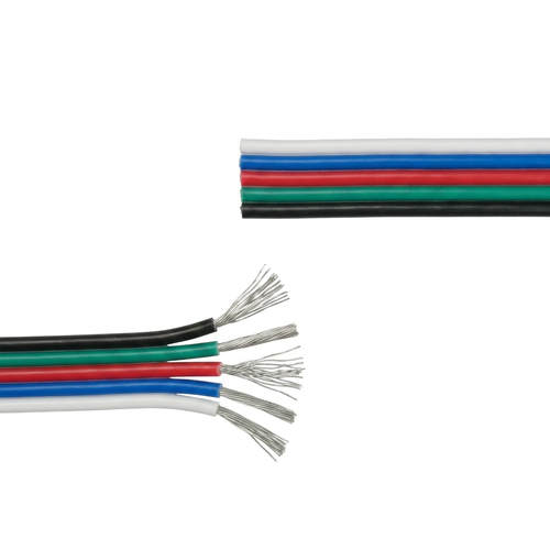 5m RGBW Kabel - 5x0,35mm², 12-24V, för LED-strip