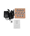 10-pack markspotlights med timer/sensor - 0,5W, rund, rostfritt stål, inkl. strömförsörjning