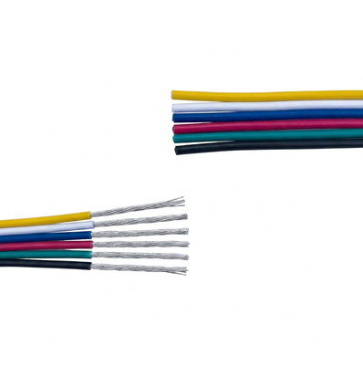 5m RGB+CCT-kabel för LED-strip - 6 × 0,35 mm², 12/24V
