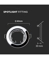 2-pack MR16/GU10 Downlight-kit - Utan ljuskälla, krom, Hål: Ø6,5 cm, Mått: Ø8 cm