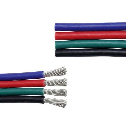10m 1,2mm² RGB kabel - 4-ledare (16AWG), 12-24V för LED-strip