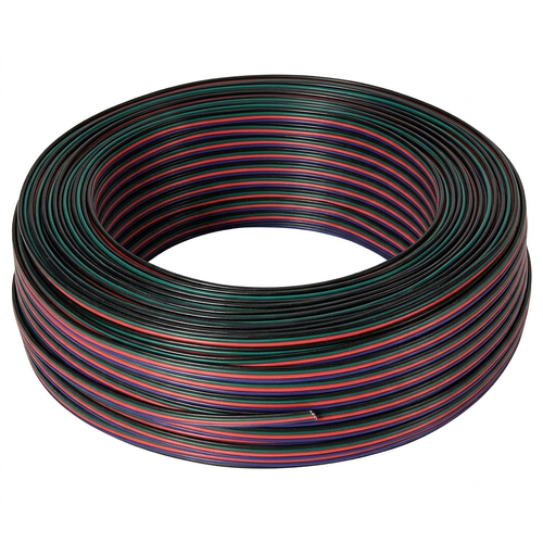 100m 1,2mm² RGB-kabel - 4-ledare (16AWG), 12-24V för LED-strip