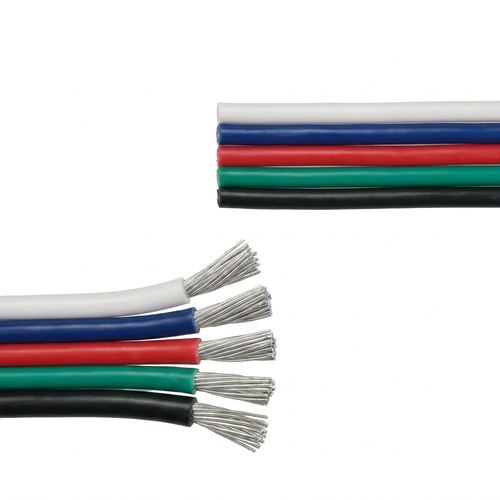 20m 1,2mm² RGBW kabel - 5-ledare (16AWG), 12V-24V för LED-strip