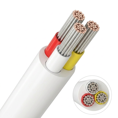 20m CCT-kabel, vit rund - 3x0,35mm², 12V-24V för LED-strip