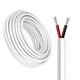 100m Kabel röd/svart, vit rund - 2x0,35mm², 12V-24V, för LED-strip