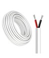 100m Kabel röd/svart, vit rund - 2x0,35mm², 12V-24V, för LED-strip