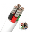 5m RGB-kabel, vit rund - 4x0,35mm², 12V-24V för LED-strip