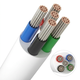 20m RGBW kabel, vit rund - 5x0,35mm², 12V-24V för LED-strip