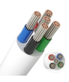 20m RGBW kabel, vit rund - 5x0,35mm², 12V-24V för LED-strip