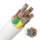 10m RGB+CCT kabel, vit rund - 6x0,35mm², 12V-24V för LED-strip