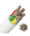 20m RGB+CCT kabel, vit rund - 6x0,35mm², 12V-24V för LED-strip