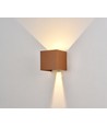 6W dimbar CUBIC PRO vägglampa - IP65, Corten, vidarekoppling, justerbar, fyrkantig, upp/ner, inne/ute, inkl. ljuskälla