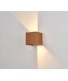 6W CUBIC PRO vägglampa - IP65, Corten, vidarekoppling, justerbar, fyrkantig, upp/ner, inomhus / utomhus, inkl. ljuskälla