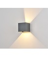 6W dimbar CUBIC PRO vägglampa - IP65, antracit, justerbar, upp/ner, inne/ute, inkl. ljuskälla
