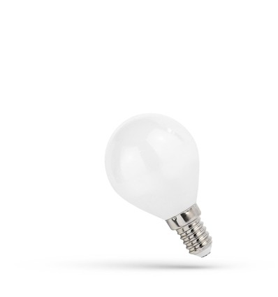 6W LED liten globlampa - P45, filament, frostad glas, E14