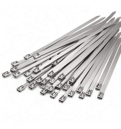 100x Rostfria Buntband - 4,6 x 200 mm, Stål, 100 st.