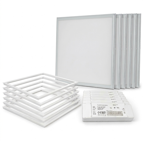 6 st. Troldtekt panel + ram - 60x60, dimbar driver