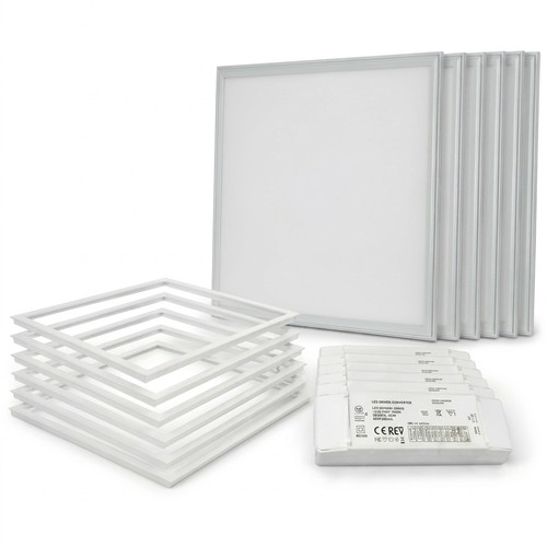 6 st. Troldtekt panel + ram - 60x60, dimbar driver