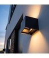 6W CUBIC PRO vägglampa - IP65, svart, vidarekoppling, justerbar, fyrkantig, upp/ner, utomhus, inkl. ljuskälla