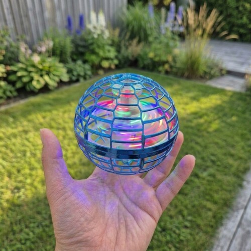 Hover Orb flygande boll med RGB-ljus - Ø9,5 cm, blå, perfekt för barn och barnsliga själar