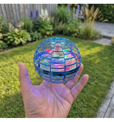 Hover Orb flygande boll med RGB-ljus - Ø9,5 cm, blå, perfekt för barn och barnsliga själar