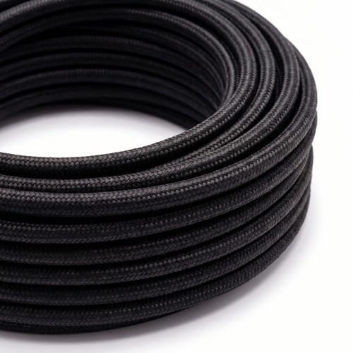 5m textilsladd 2x0,75 mm² - 230V, svart