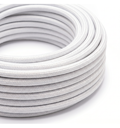 5m Tygkabel 2x0,75 mm², textil - 230V, Vit
