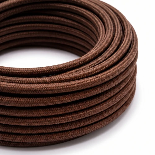 5m Tygkabel 2x0,75 mm², textil - 230V, kaffefärgad