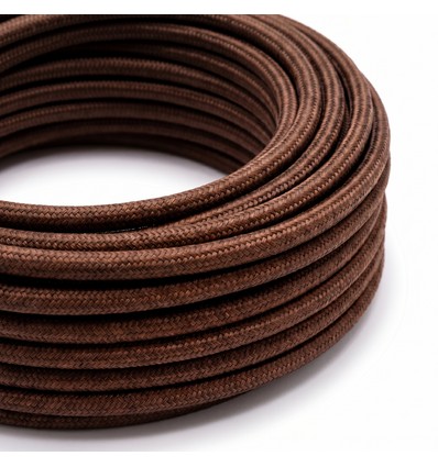 5m Tygkabel 2x0,75 mm², textil - 230V, kaffefärgad