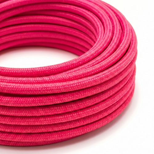 5m textilsladd 2x0,75 mm² - 230V, rosenröd