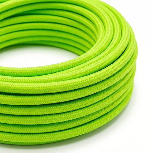 5m Tygkabel 2x0,75 mm², textil - 230V, Ljusgrön