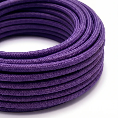 5m Tygkabel 2x0,75 mm², textil - 230V, lila