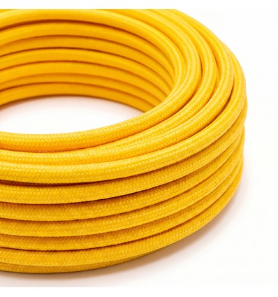 5m Tygkabel 2x0,75 mm², textil - 230V, Gul