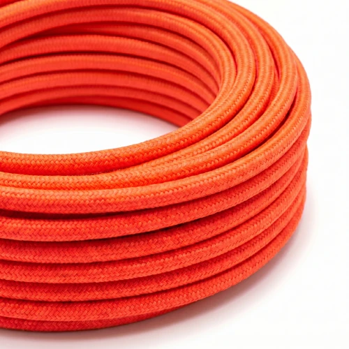 5m Textilkabel 2x0.75 mm², textil - 230V, Neonorange