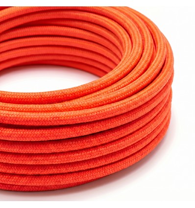 5m Textilkabel 2x0.75 mm², textil - 230V, Neonorange
